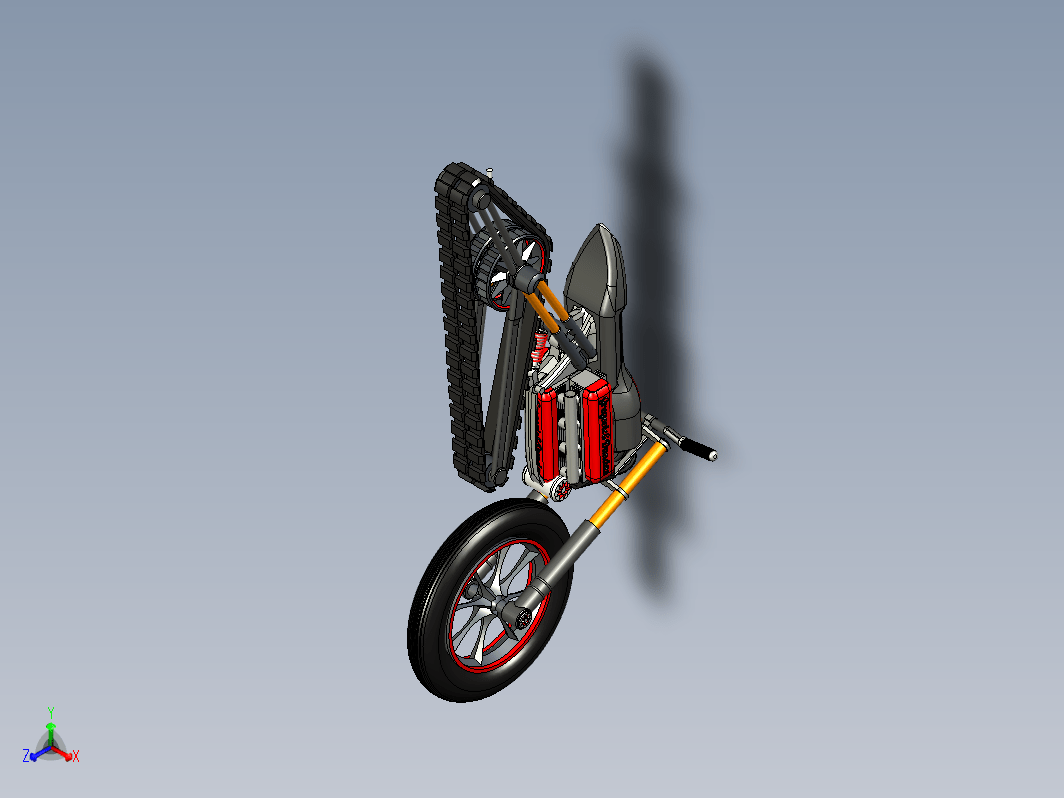 后轮履带概念摩托车造型