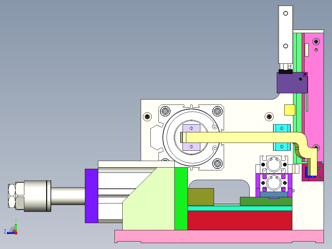 插端带位移的送夹切插机构