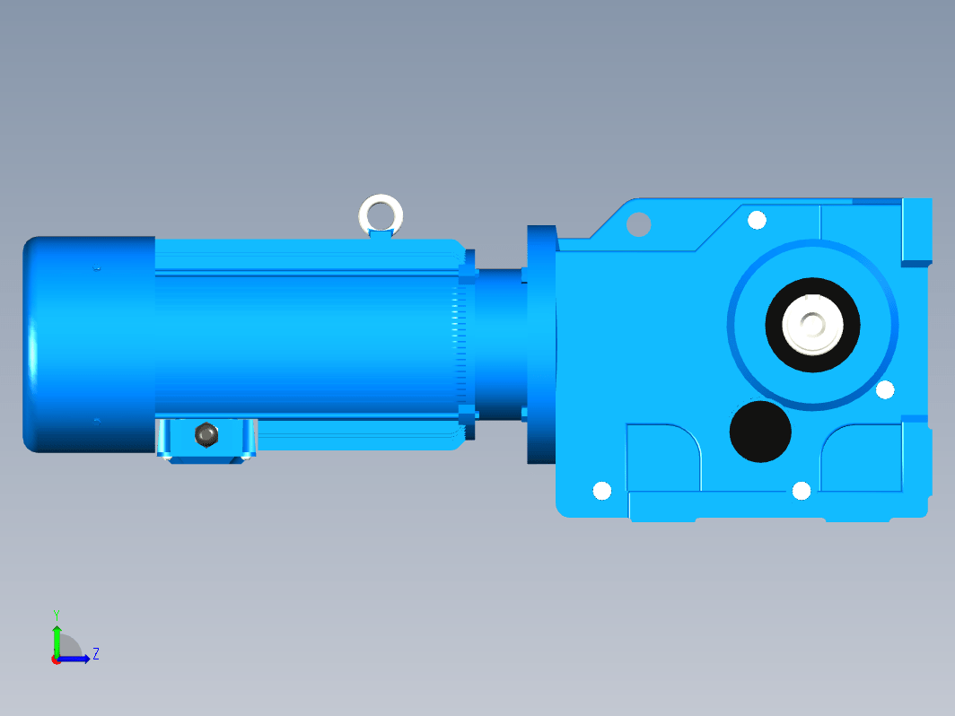 K57底脚轴伸式安装螺旋锥齿轮减速机[K57-YBE0.25-6P-90.26-M2-90°-A+B]