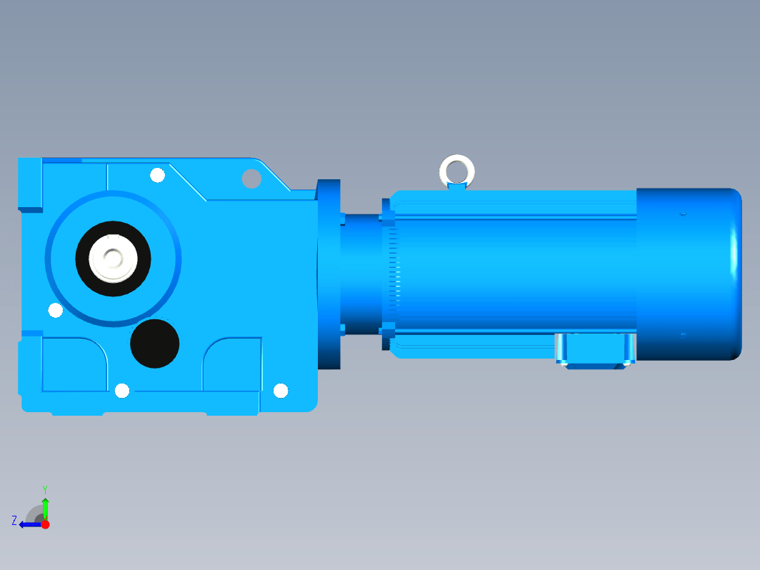 K57底脚轴伸式安装螺旋锥齿轮减速机[K57-YBE0.25-6P-90.26-M2-90°-A+B]