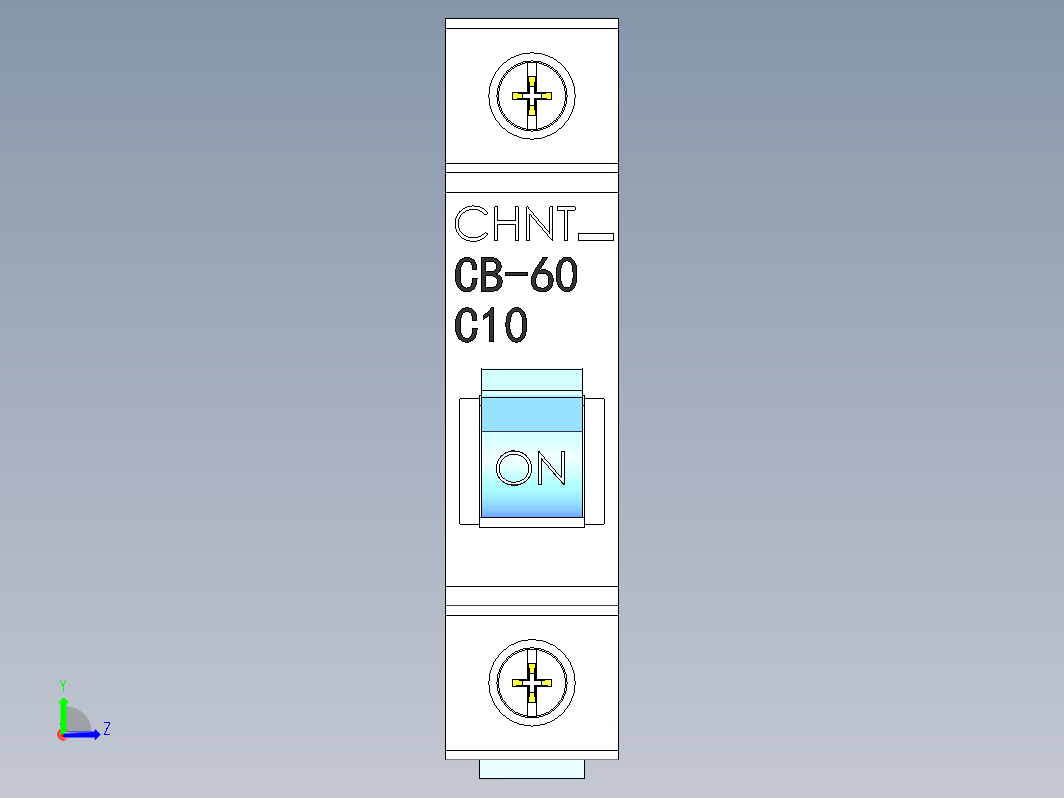 1P空气开关模型