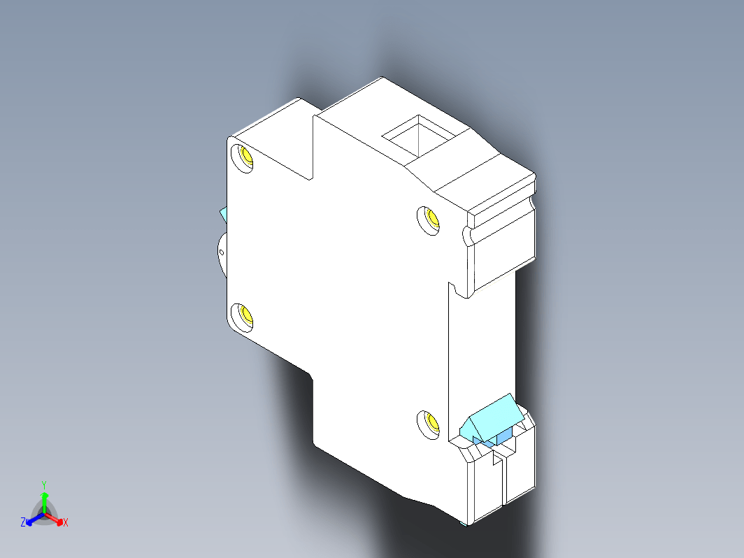 1P空气开关模型