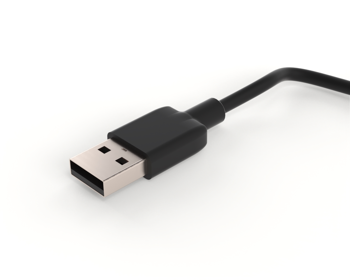 USB 连接器 A 型公头，带电缆