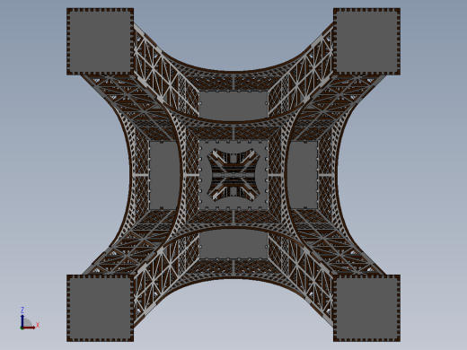 埃菲尔铁塔3D立体拼图三维建模图纸 solidworks设计缩略图