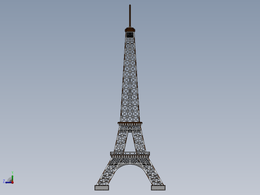 埃菲尔铁塔3D立体拼图三维建模图纸 solidworks设计缩略图