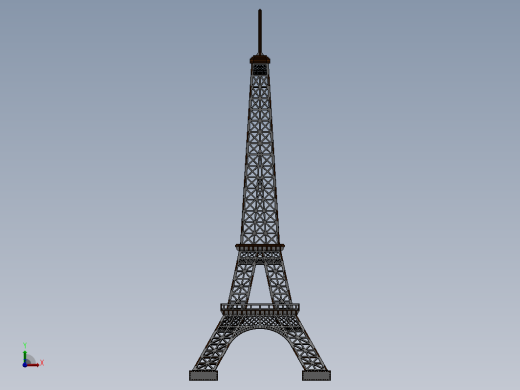 埃菲尔铁塔3D立体拼图三维建模图纸 solidworks设计缩略图