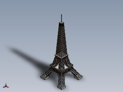 埃菲尔铁塔3D立体拼图三维建模图纸 solidworks设计缩略图