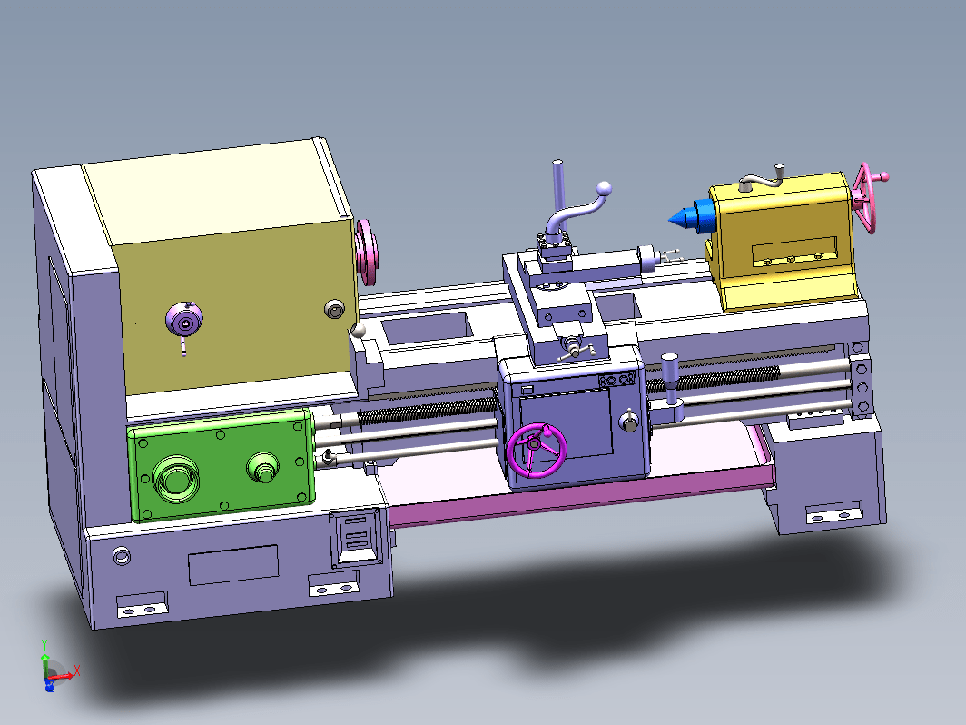 一种车床的3D模型