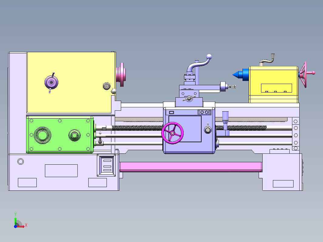 一种车床的3D模型