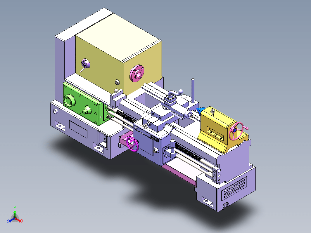 一种车床的3D模型