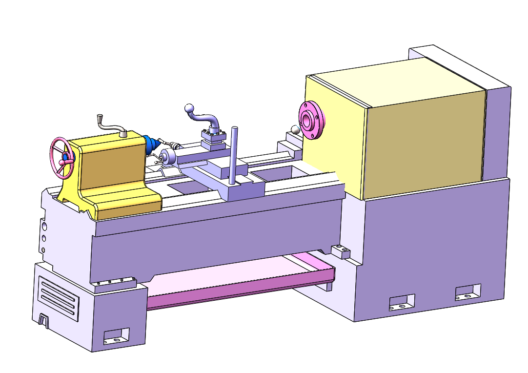 一种车床的3D模型