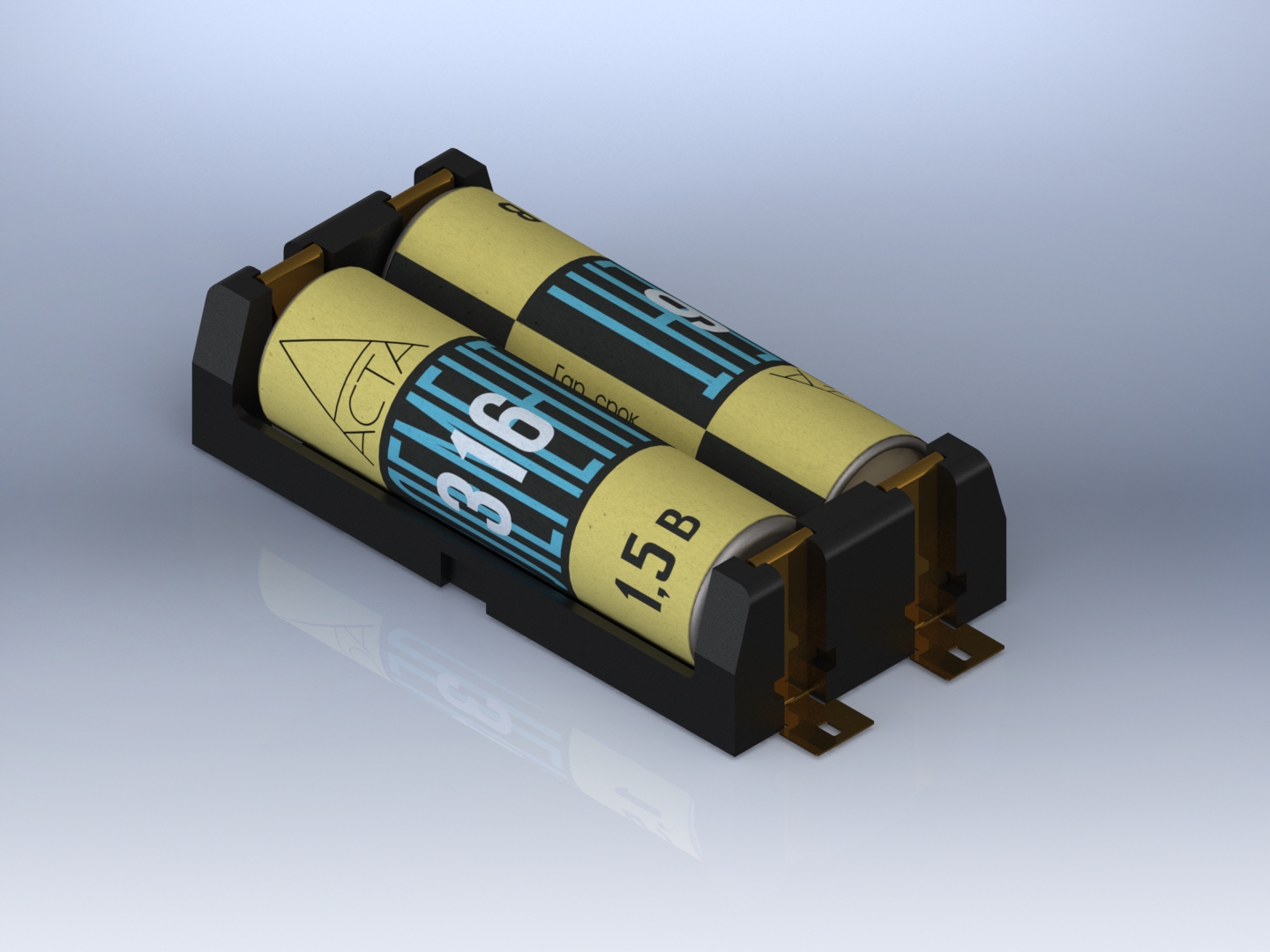 2xAA 5号电池盒模型