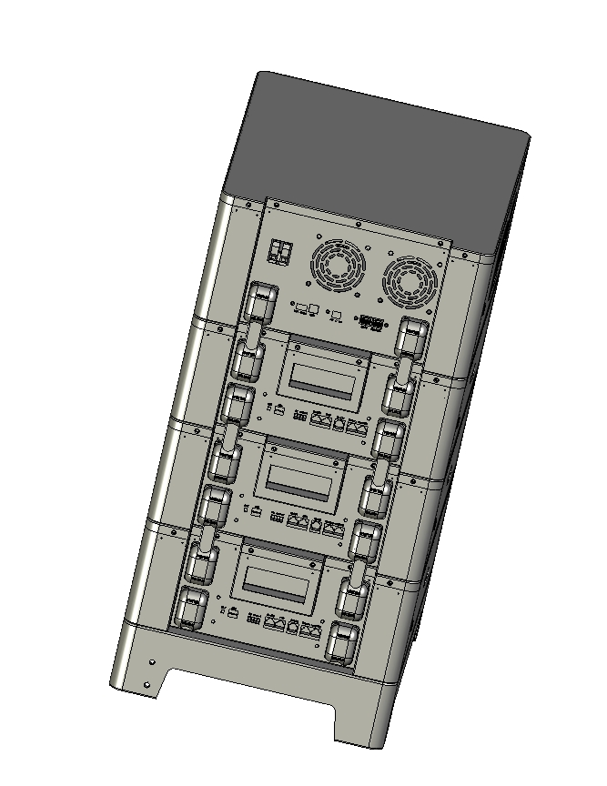 低压堆叠储能电池箱三维Creo5.0带参