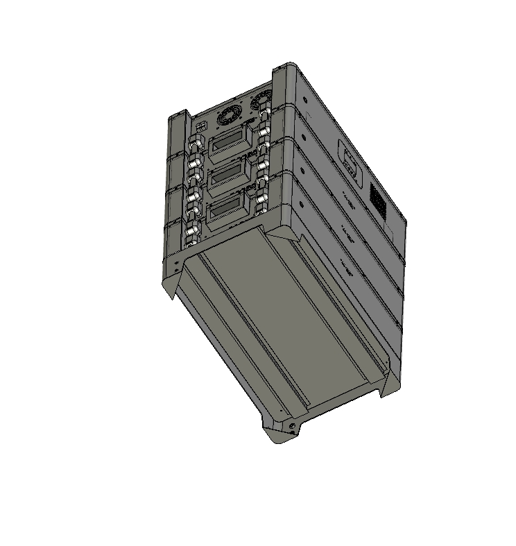 低压堆叠储能电池箱三维Creo5.0带参
