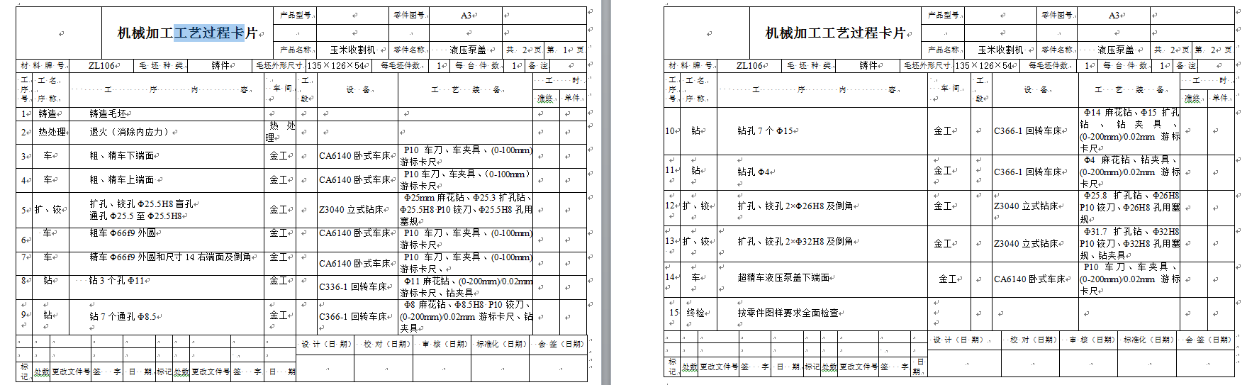 液压泵盖加工工艺规程及夹具设计+CAD+说明书