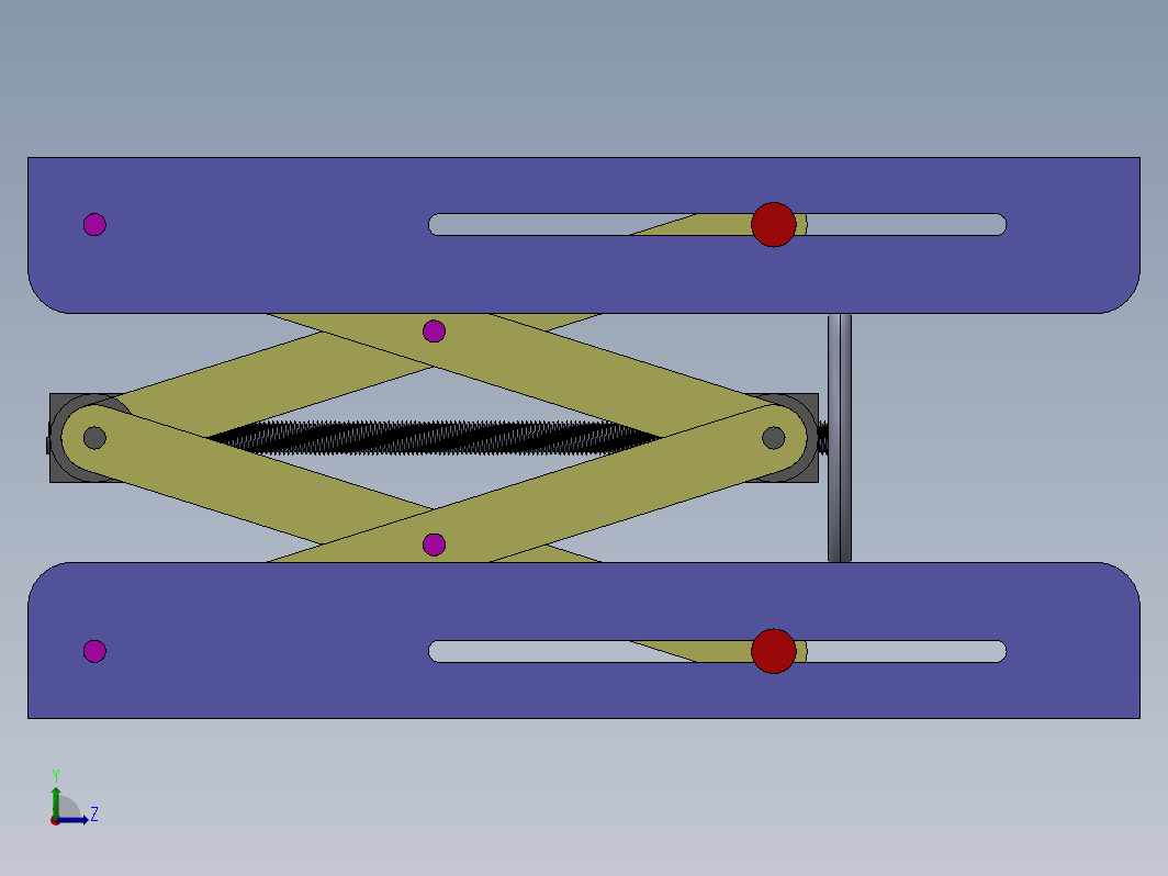 SOLIDWORKS 中的剪刀式螺钉升降机构