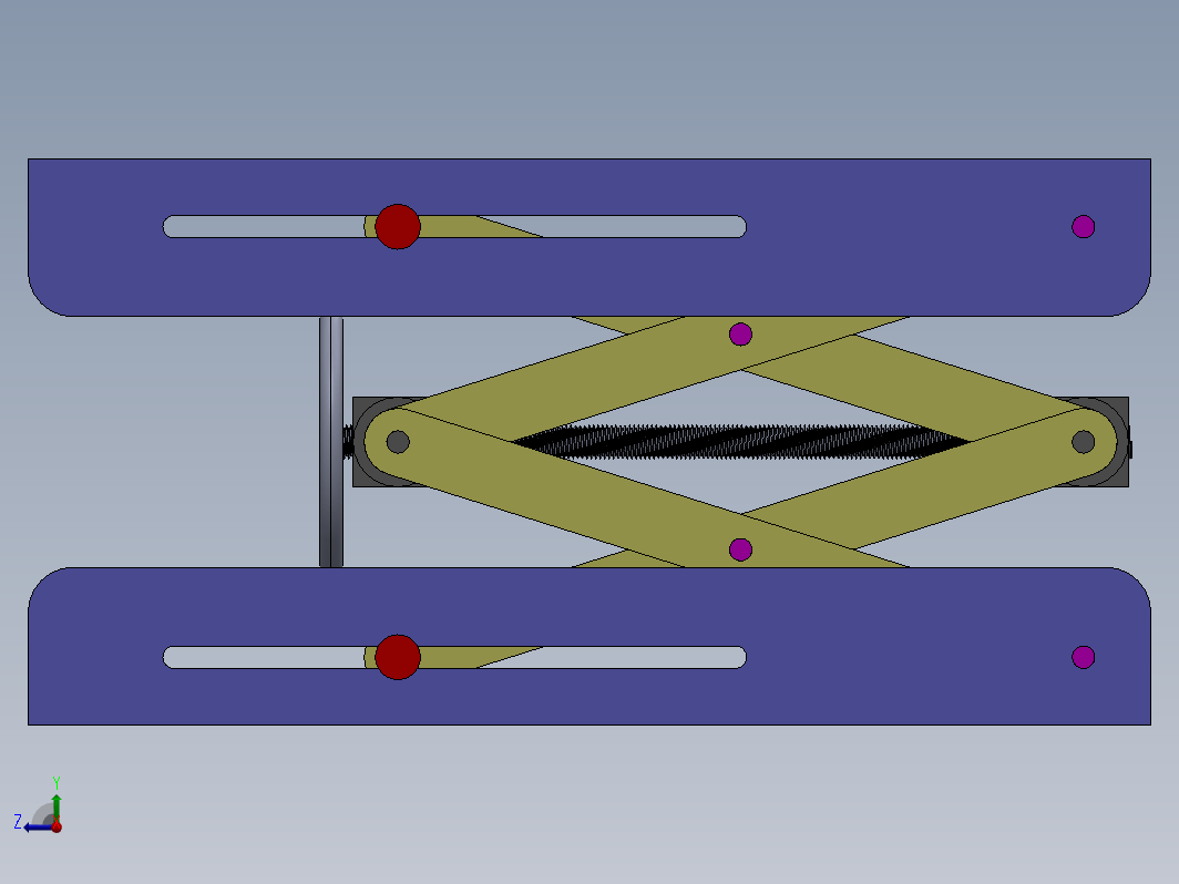 SOLIDWORKS 中的剪刀式螺钉升降机构