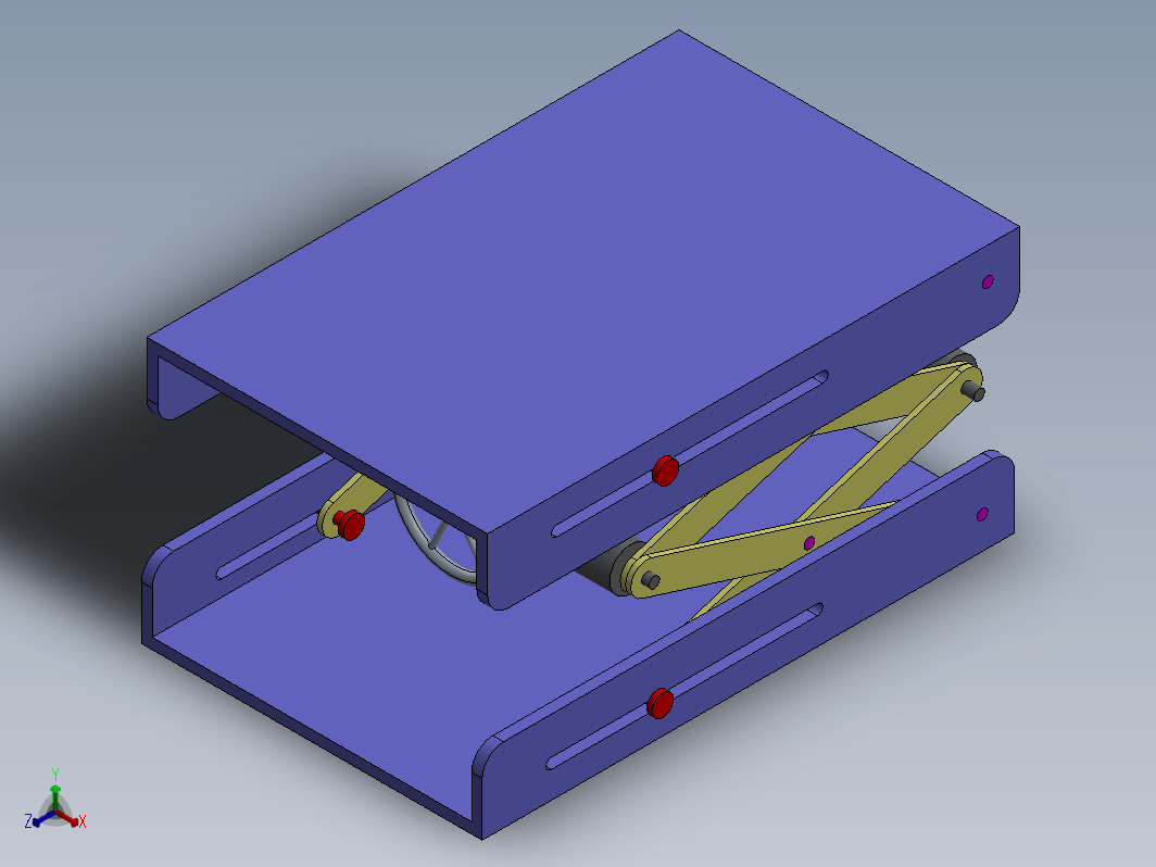 SOLIDWORKS 中的剪刀式螺钉升降机构