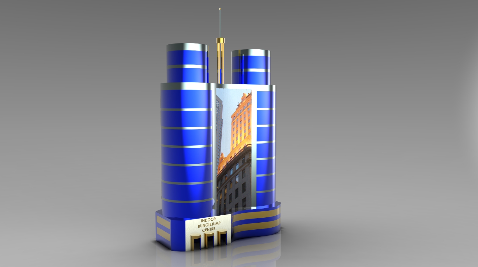 双筒型高楼大厦模型