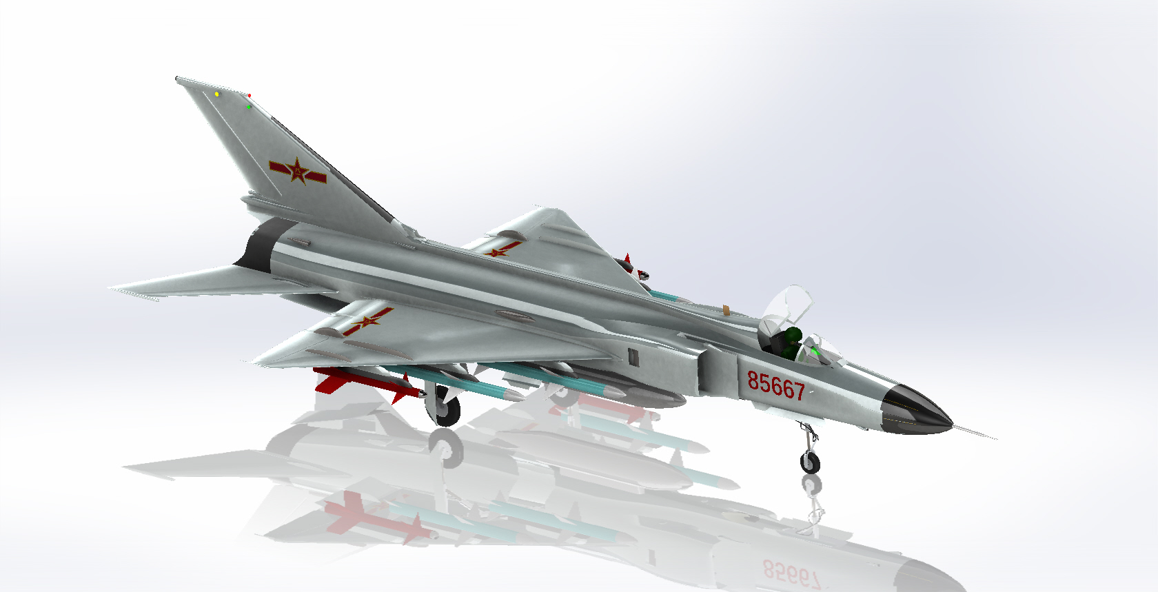 Shenyang J-8 II 歼-8Ⅱ歼击机外观玩具