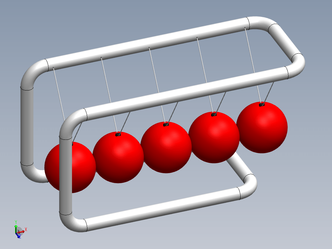 5球牛顿摆模型