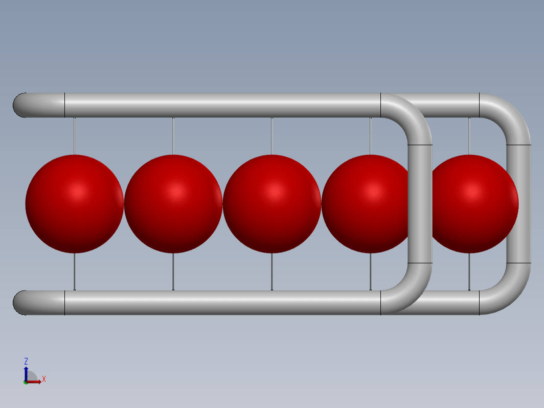 5球牛顿摆模型