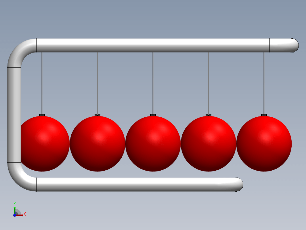 5球牛顿摆模型