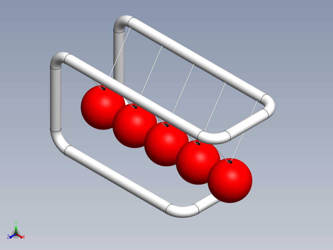 5球牛顿摆模型