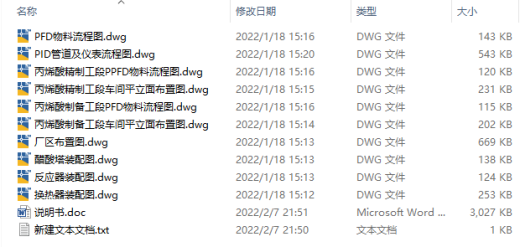 直接氧化法年产13.8万吨丙烯酸工艺设计CAD+说明缩略图