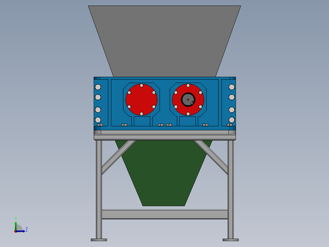 破碎机粉碎机结构3D图纸 Solidworks设计