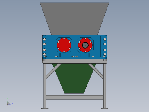 破碎机粉碎机结构3D图纸 Solidworks设计缩略图