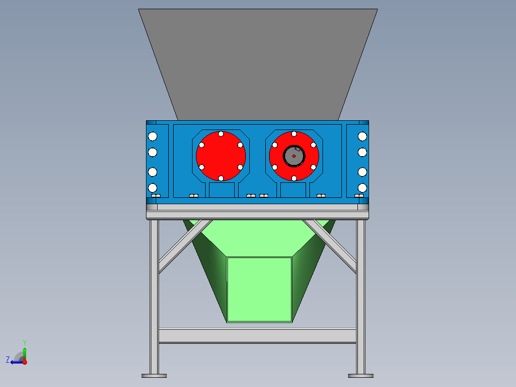 破碎机粉碎机结构3D图纸 Solidworks设计