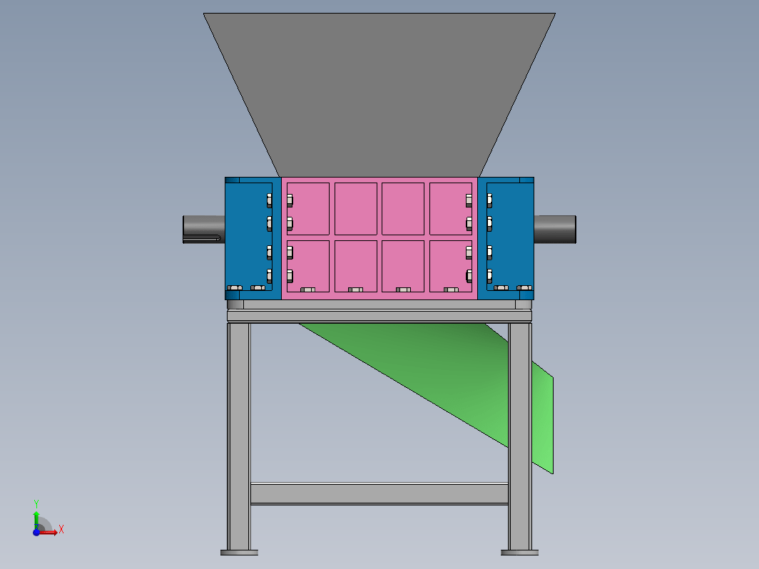 破碎机粉碎机结构3D图纸 Solidworks设计