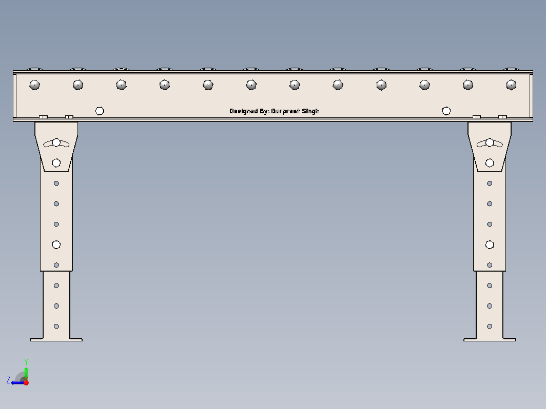 滚筒输送机设计建模