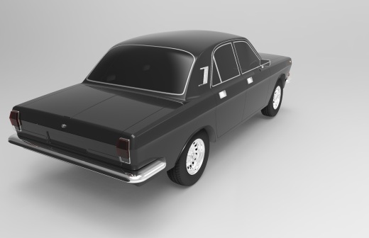 Volga GAZ-24汽车外壳模型缩略图
