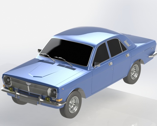 Volga GAZ-24汽车外壳模型缩略图