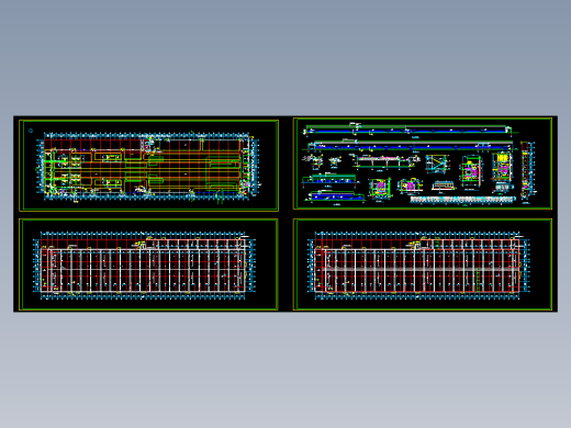 某汽车厂总装车间平立剖图