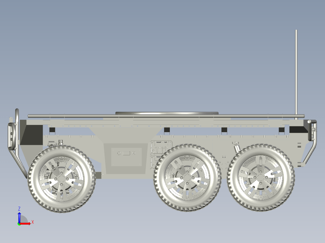 六轮越野底盘三维