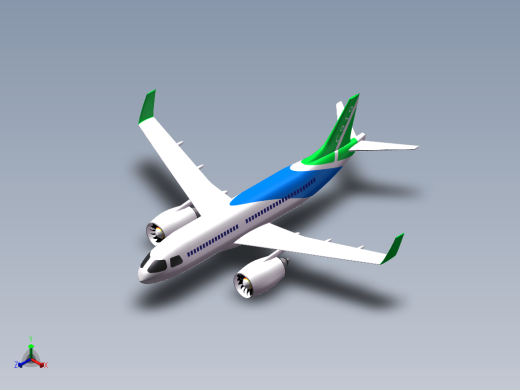 C919客机曲面模型三维SW2016带参