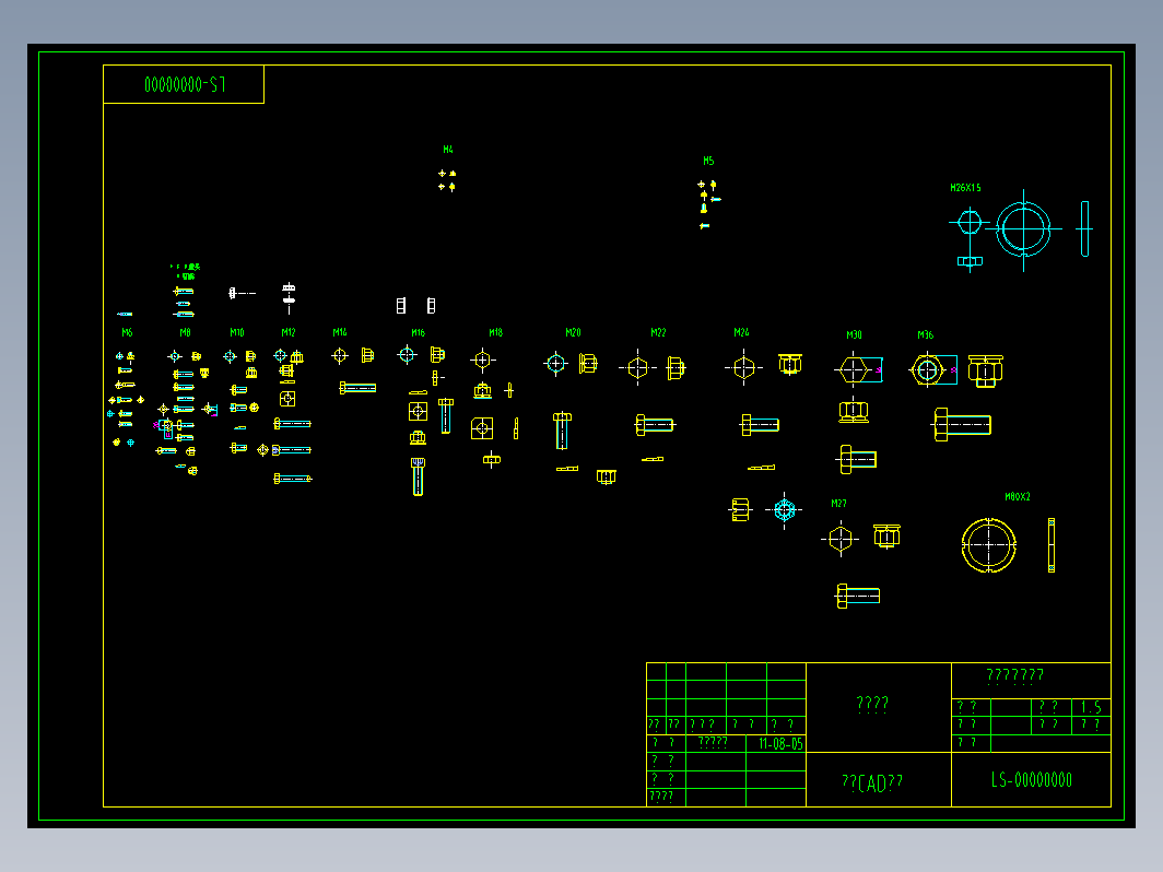 各种螺丝标准件　ｃａｄ图纸