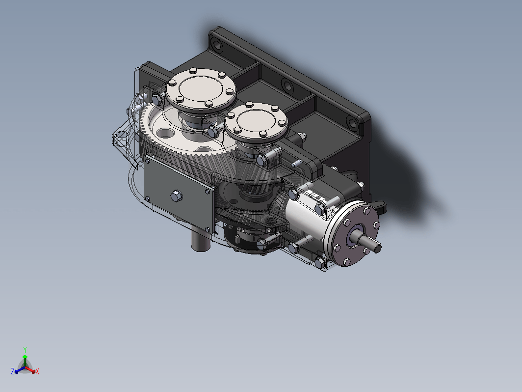 锥齿轮二级减速器建模