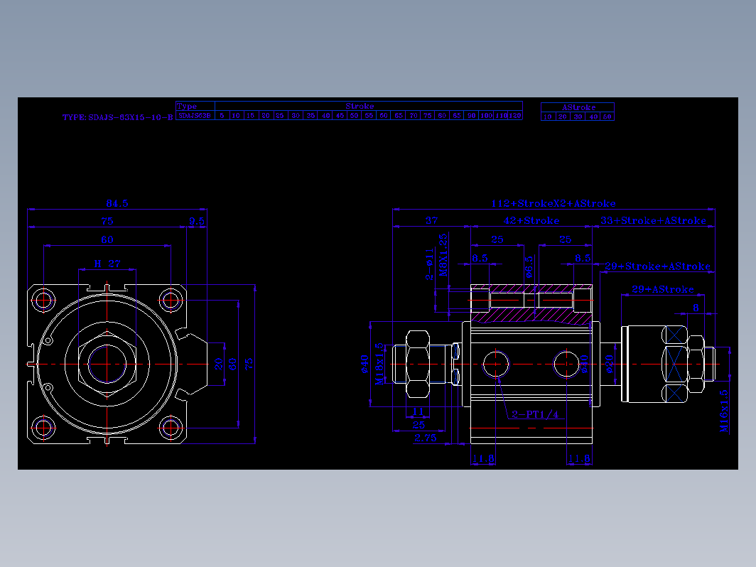 SDA气缸 83-SDAJ-63-SW