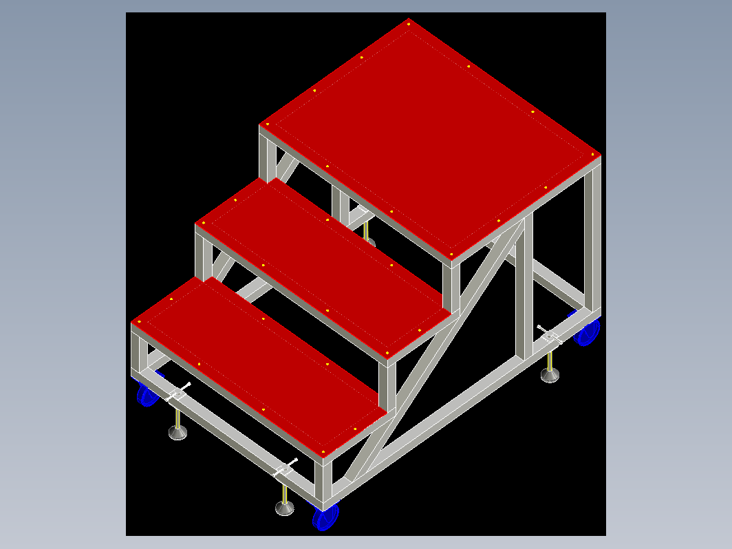 工作梯3D（带车轮和固定）