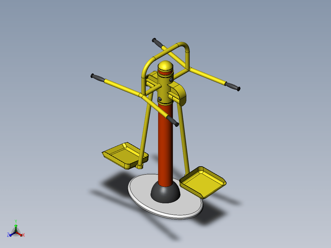 户外健身双人摇摆机简易模型
