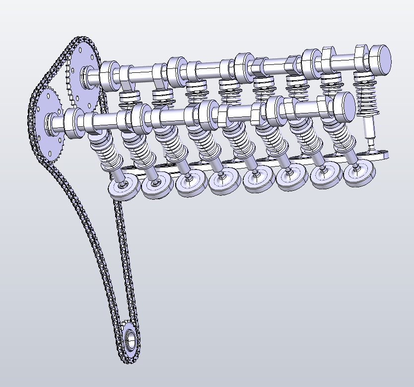 发动机链传动式配气机构设计三维CatiaV5R20带参+CAD+说明