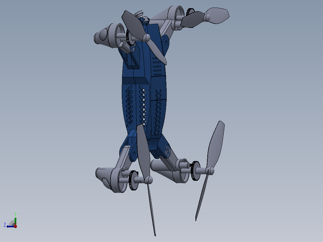 带装配的无人机3D模型