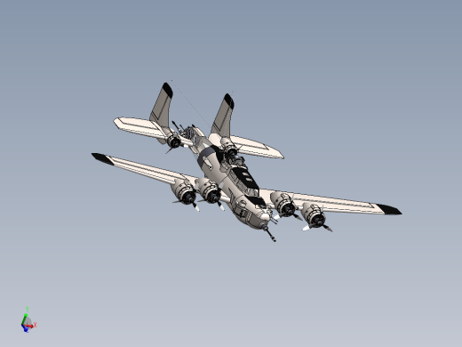 WW-ii轰炸机模型3D缩略图