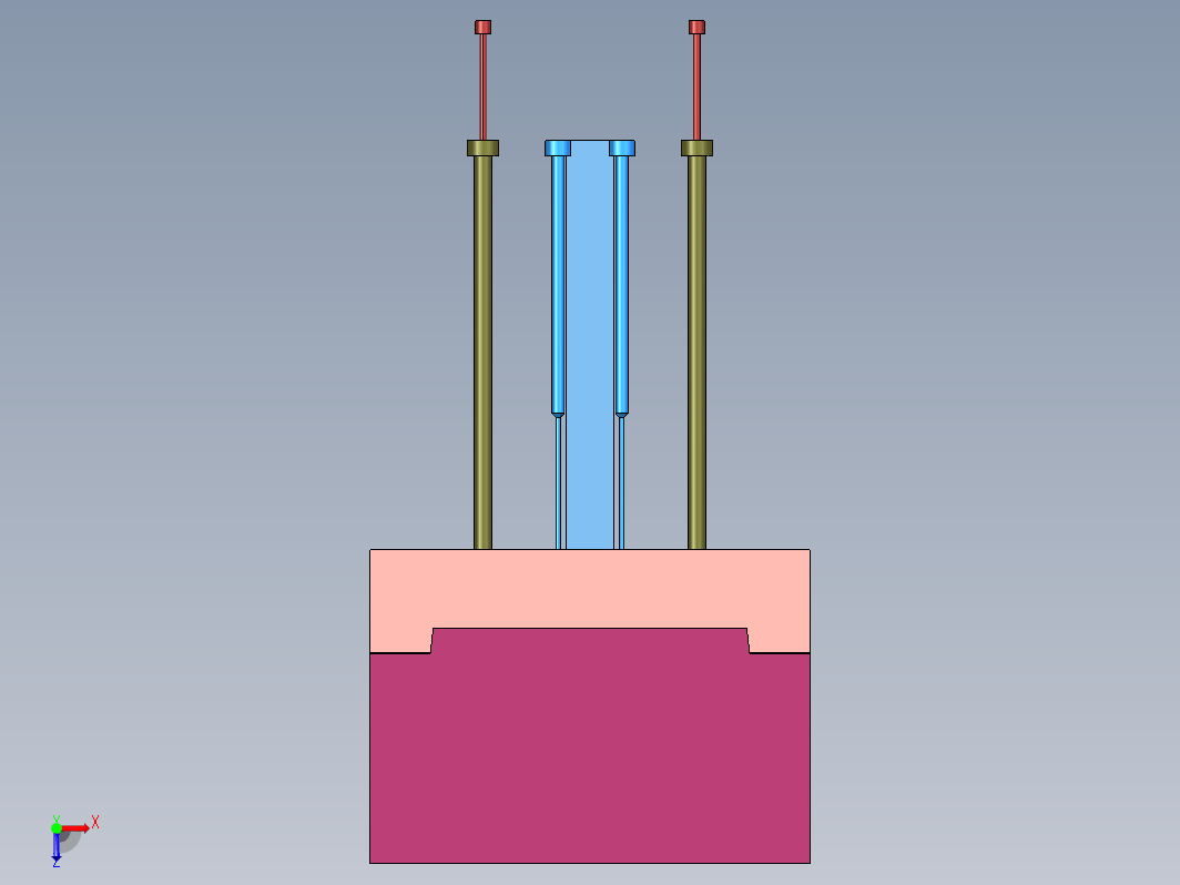 斜顶上面装顶针 模具设计