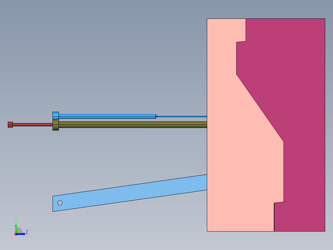 斜顶上面装顶针 模具设计