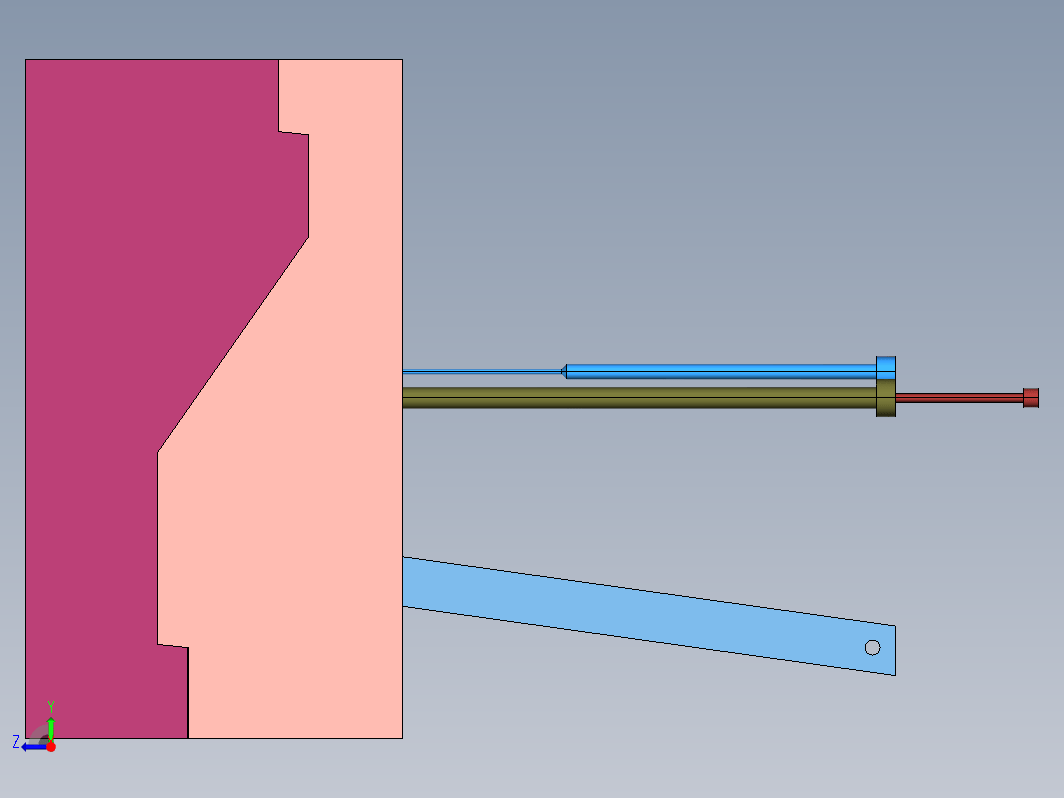 斜顶上面装顶针 模具设计